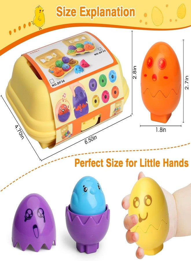 MOONTOY Toddler Toys Matching Egg Toys for Toddlers 1-3 Eggs Learning Montessori Toys Educational Color, Shapes and Sorting Recognition Skills Puzzle Matching Games for Kid Baby Boy Girl Easter Gift - Image 2